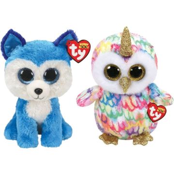 Ty - Knuffel - Beanie Buddy - Prince Husky &amp; Enchanted Owl