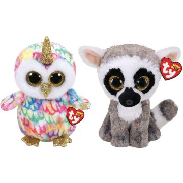 Ty - Knuffel - Beanie Buddy - Enchanted Owl &amp; Linus Lemur