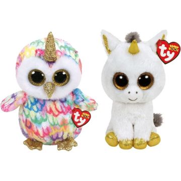 Ty - Knuffel - Beanie Buddy - Enchanted Owl &amp; Pegasus Unicorn