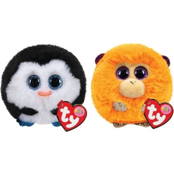 Ty - Knuffel - Teeny Puffies - Waddles Penguin &amp; Coconut Monkey