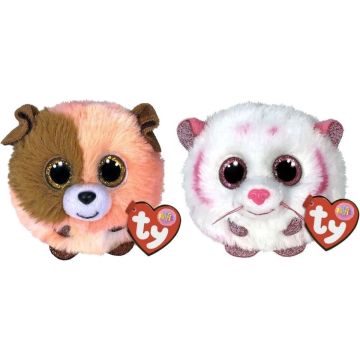 Ty - Knuffel - Teeny Puffies - Mandarin Dog &amp; Tabor Tiger