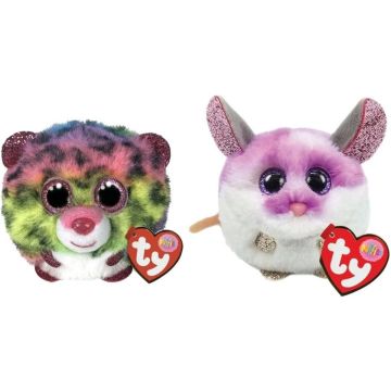 Ty - Knuffel - Teeny Puffies - Dotty Leopard &amp; Colby Mouse