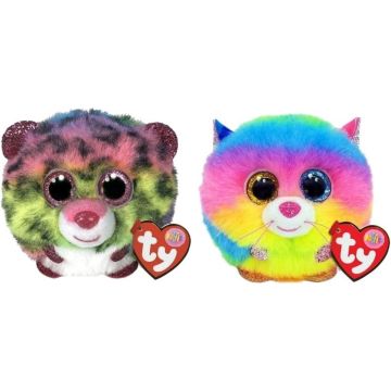 Ty - Knuffel - Teeny Puffies - Dotty Leopard &amp; Gizmo Cat