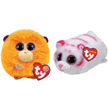 Ty - Knuffel - Teeny Puffies - Coconut Monkey &amp; Tabor Tiger