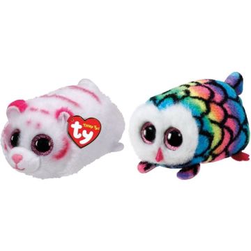 Ty - Knuffel - Teeny Ty's - Tabor Tiger &amp; Hootie Owl