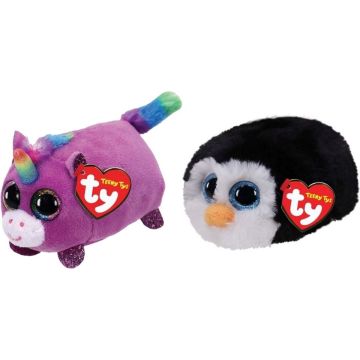 Ty - Knuffel - Teeny Ty's - Rosette Unicorn &amp; Waddles Penguin