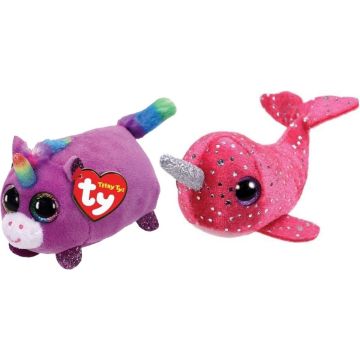 Ty - Knuffel - Teeny Ty's - Rosette Unicorn &amp; Nelly Narwhal