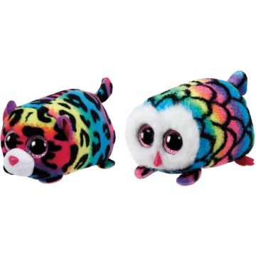 Ty - Knuffel - Teeny Ty's - Hootie Owl &amp; Jelly Leopard
