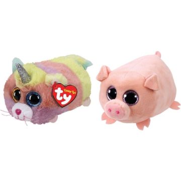 Ty - Knuffel - Teeny Ty's - Heather Cat &amp; Curly Pig