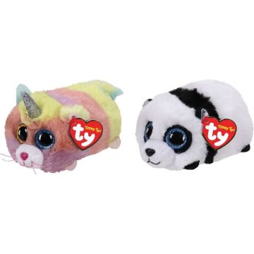 Ty - Knuffel - Teeny Ty's - Heather Cat &amp; Bamboo Panda