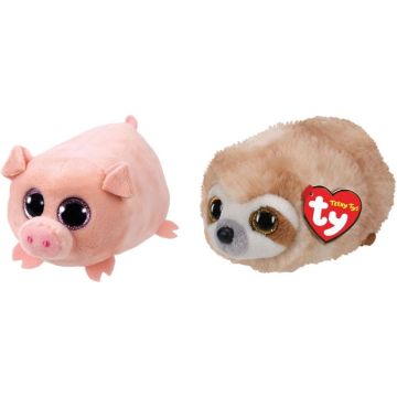 Ty - Knuffel - Teeny Ty's - Curly Pig &amp; Dangler Sloth