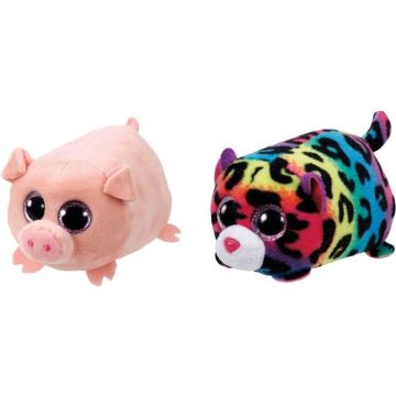 Ty - Knuffel - Teeny Ty's - Curly Pig &amp; Jelly Leopard