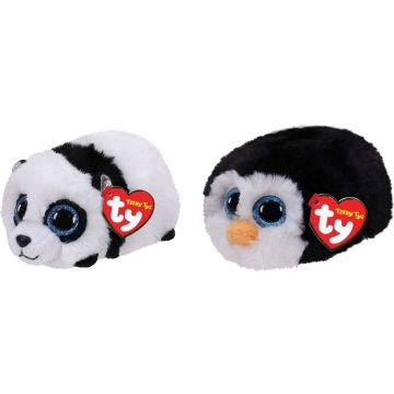 Ty - Knuffel - Teeny Ty's - Bamboo Panda &amp; Waddles Penguin