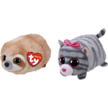 Ty - Knuffel - Teeny Ty's - Dangler Sloth &amp; Cassie Mouse