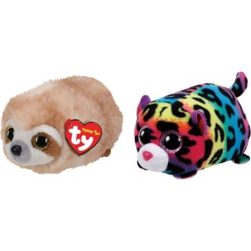 Ty - Knuffel - Teeny Ty's - Dangler Sloth &amp; Jelly Leopard