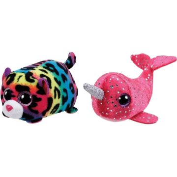Ty - Knuffel - Teeny Ty's - Jelly Leopard &amp; Nelly Narwhal