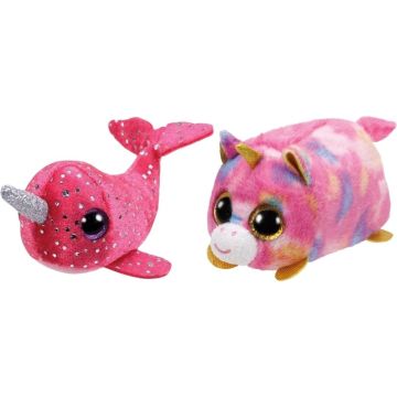 Ty - Knuffel - Teeny Ty's - Nelly Narwhal &amp; Star Unicorn