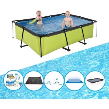 EXIT Zwembad Lime - Frame Pool 220x150x60 cm - Inclusief bijbehorende accessoires