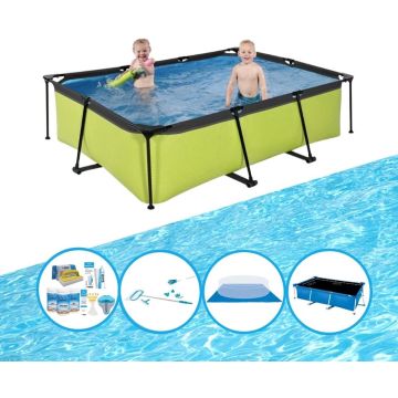 EXIT Zwembad Lime - Frame Pool 220x150x60 cm - Plus accessoires