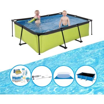 EXIT Zwembad Lime - Frame Pool 220x150x60 cm - Plus bijbehorende accessoires