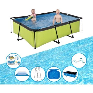 EXIT Zwembad Lime - Frame Pool 220x150x60 cm - Zwembad Super Set