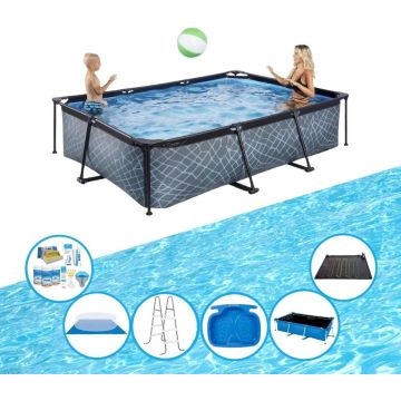 EXIT Zwembad Stone Grey - Frame Pool 300x200x65 cm - Plus toebehoren