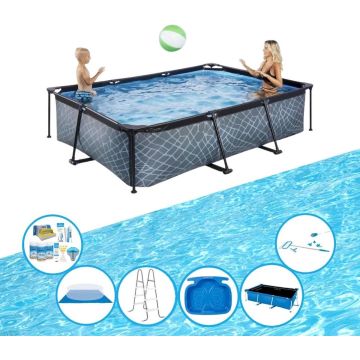 EXIT Zwembad Stone Grey - Frame Pool 300x200x65 cm - Zwembad Super Set