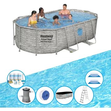 Bestway Zwembad Power Steel Swim Vista - Inclusief accessoires - 427x250x100 cm