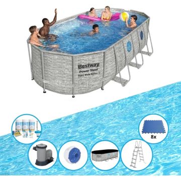 Bestway Zwembad Power Steel Swim Vista - Inclusief accessoires - 549x274x122 cm