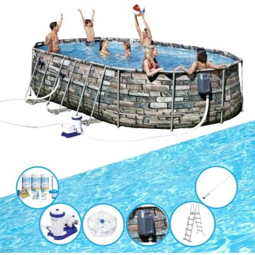 Bestway Zwembad Power Steel Swim Vista - Zwembadset - 610x366x122 cm