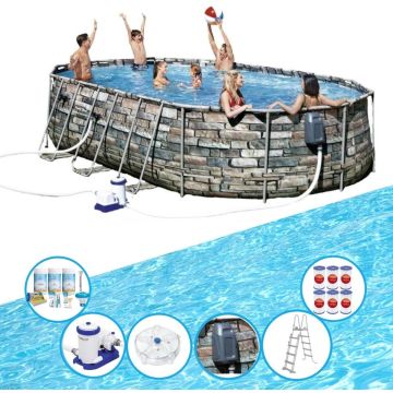 Bestway Zwembad Power Steel Swim Vista - Zwembad Bundel - 610x366x122 cm