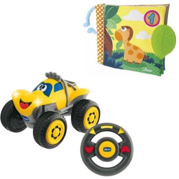 Chicco bundel - Billy BigWheels - Bestuurbare Speelgoedauto - Geel &amp; Babyboekje Junior 19 X 19 Cm Polyester Geel/groen
