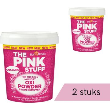 The Pink Stuff - Vlekverwijderaar voor gekleurde- en witte was - 2 x 1.2 kg - Voordeelverpakking