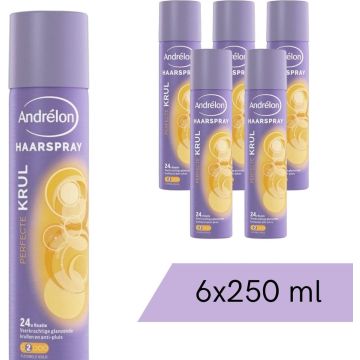 Voordeelverpakking: 6x Andrelon Haarspray - Perfecte Krul - 250 ml