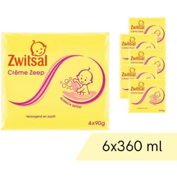 Voordeelverpakking: 6x Zwitsal Zeep - Crème - 2 x 90 gram