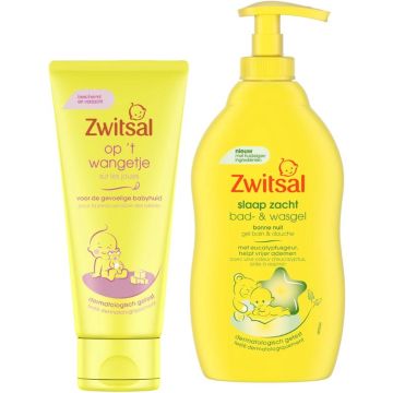 Zwitsal combinatieset: Bad &amp; Wasgel Eucalyptus + Zachte crème