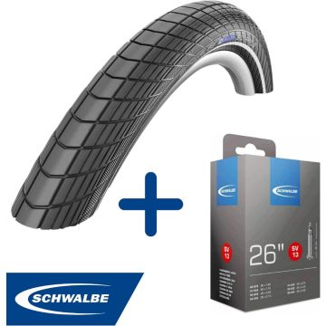 Fietsband - Schwalbe - Buiten- &amp; binnenband - Big Apple R-Guard &amp; SV13 - 26 inch x 1.50 - 2.40 - 40 mm