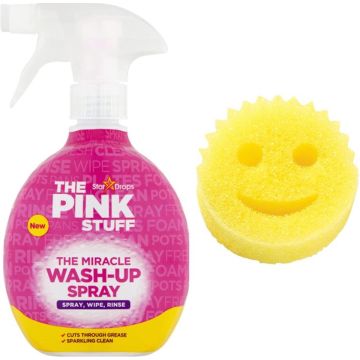 Schoonmaakbundel - The Pink Stuff Wash up spray &amp; Scrub Daddy