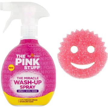 Schoonmaakbundel - The Pink Stuff Wash up spray &amp; Scrub Daddy