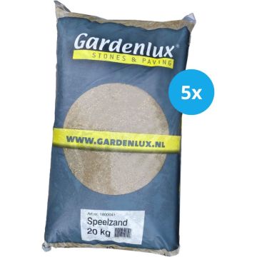 Gardenlux Speelzand - Zandbakzand - Zand voor Zandbak - Gecertificeerd - Voordeelverpakking 5 x 20 kg