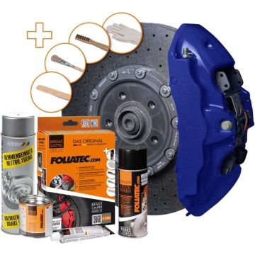 Foliatec Remklauwlakset - Performance Blauw Metalic - 3 componenten - Inclusief remmenreiniger