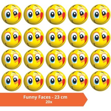 Bal - Voordeelverpakking - Funny Faces - 23 cm - 20 stuks