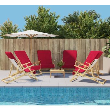 vidaXL Strandhanddoeken 6 st 400 g/m² 60x135 cm stof bordeauxrood