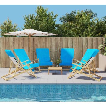 vidaXL Strandhanddoeken 6 st 400 g/m² 60x135 cm stof turquoise