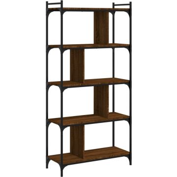 vidaXL-Boekenkast-5-laags-76x32x158-cm-bewerkt-hout-bruin-eikenkleur