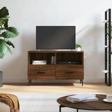 vidaXL Tv-meubel 80x36x50 cm bewerkt hout bruineikenkleurig