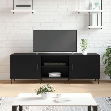 vidaXL Tv-meubel 150x30x50 cm bewerkt hout zwart