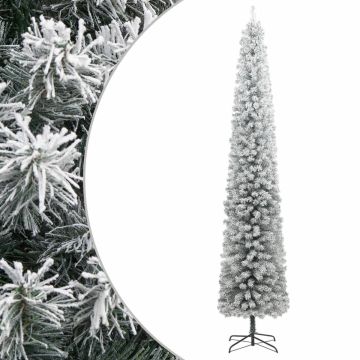 vidaXL-Kunstkerstboom-smal-met-standaard-en-sneeuw-270-PVC