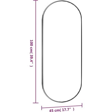 vidaXL Wandspiegel 45x100 cm ovaal glas