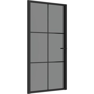 vidaXL Binnendeur 102,5x201,5 cm ESG-glas en aluminium zwart